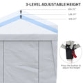 Outsunny 10' X 19.5' Pop Up Canopy Tent With Sidewalls, Height Adjustable Large Party Tent Event Shelter With Leg Weight Bags, Double Doors And Wheeled Carry Bag For Garden, Patio, White White Steel