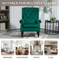 Coolmore Wood Frame Armchair, Modern Accent Chair Lounge Chair With Sturdy Wood Legs For Living Room Bedroom Green Green Primary Living Space Foam Velvet