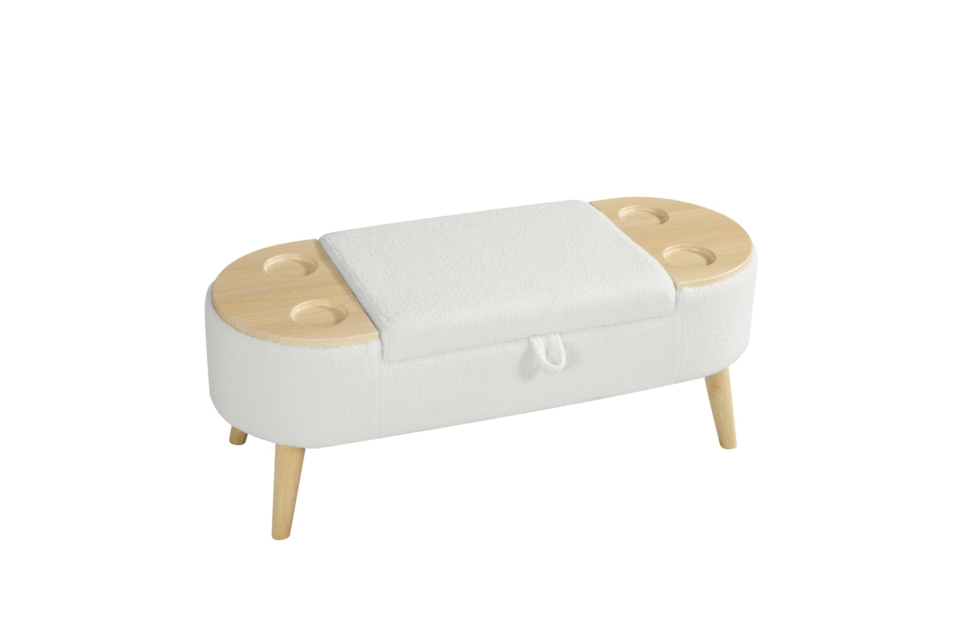 Ottoman Oval Storage Bench 3D Pile Fabric Bench With Large Storage Space For Living Room, Entryway And Bedroom Inoff White Baskets White Primary Living Space Black Eucalyptus Wood Off White Step Stools & Step Ladders Cashmere Floral Ultra Modern Cubby