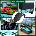 440Lbs Collapsible Foldable Wagon Cart With Strapping System ,Beach Wagon Utility Cart Utility Wagon Grocery Cart For Camping Shopping Sports Gardening Fishing Supports 3Pcs Plastic Liner Bag Blue