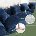 Coolmore Boucle Sofa 3 Seater For Living Room Oversized Comfy Sofa Unique Double Seat And Corner Construction For Apartment, Office Left Hand Facing Navy Navy Primary Living Space Foam Boucle 3 Seat