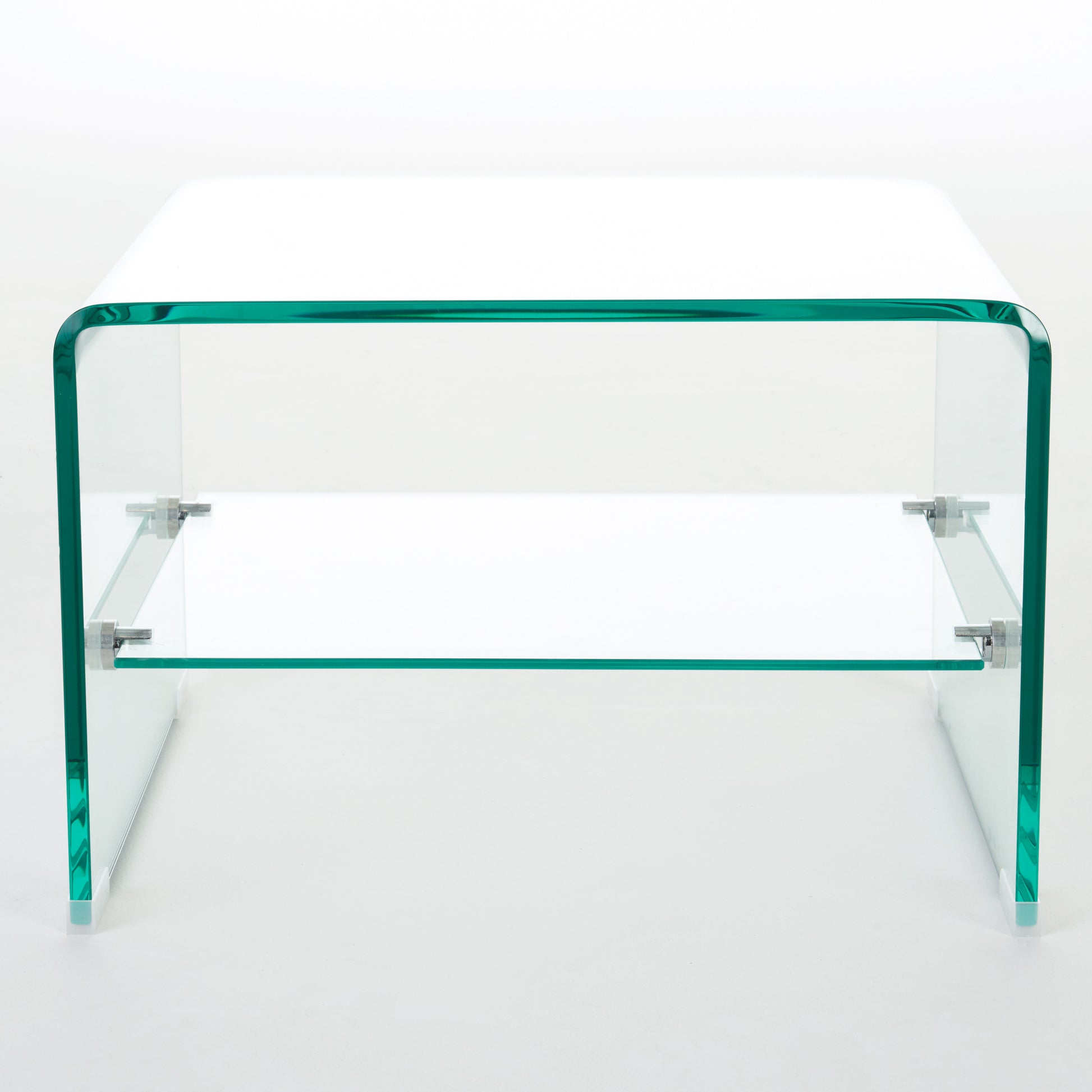 Coffee Table 12Mm Tempered Bent Glass ,6Mm Shelf Glass Clear Glass