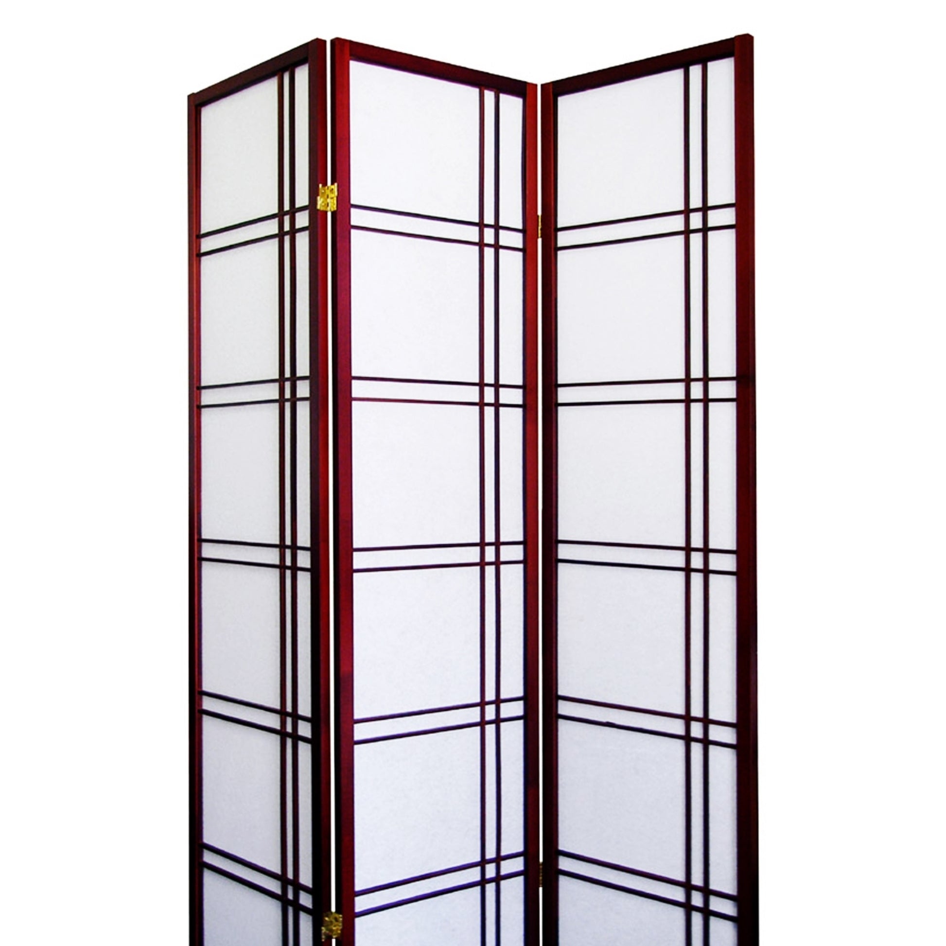 70" Tall 3 Panel Screen Room Divider "Girard" With Cherry Finish Cherry Wood