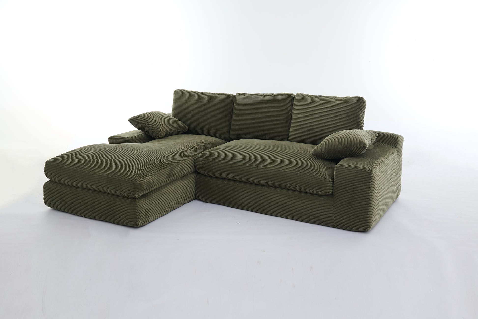 99*69" Modular Sectional Living Room Sofa Set, Modern Minimalist Style Couch, Upholstered Sleeper Sofa For Living Room, Bedroom, 2 Pc Free Combination, Installation Free Sofa, L Shape, Army Green