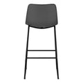 Office Chair, Bar Height, Standing, Computer Desk, Work, Grey Leather Look, Black Metal, Contemporary, Modern Grey Foam Polyurethane