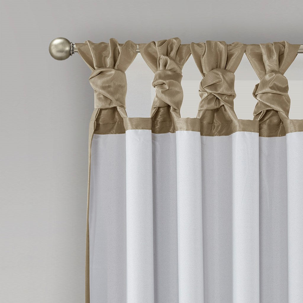 Twist Tab Total Blackout Window Curtain Panel Only 1 Pc Panel Bronze Polyester