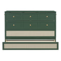 Queen Murphy Bed With Large Drawers,Green Queen Green Plywood