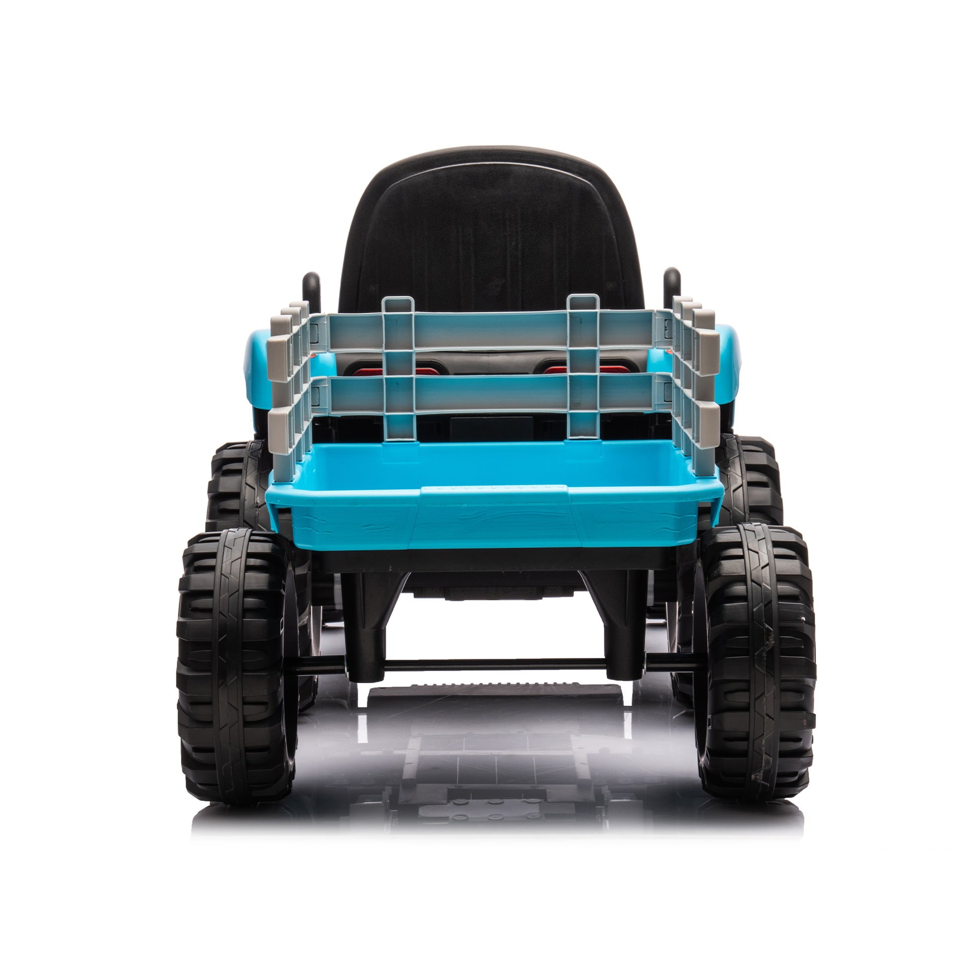 Ride On Tractor With Trailer,24V Battery Powered Electric Tractor Toy, 200W*2Motor 1.86 4.97Mph Remote Control,Electric Car For Kids,Three Speed Adjustable,Usb,Mp3 ,Bluetooth,Led Light, Safety Belt. Blue 50 99 Lbs Polypropylene