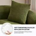 4 Seater Green Sofa With Chenille Fabric, 30D ,60 Hardness Full Sponge,4 Pillow For Living Room, Home Furniture Sleeper Sectional Sofa For Apartment Green Chenille Primary Living Space Medium Firm