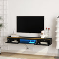 Floating Tv Stand Wall Mounted With 16 Color Leds,69