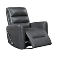 Glider Reclining Chair Swivel Motion Grayfaux Leather Upholstery Luxury Living Room Furniture, Movie Chair Gray Faux Leather Wood Primary Living Space Plywood,Solid Wood