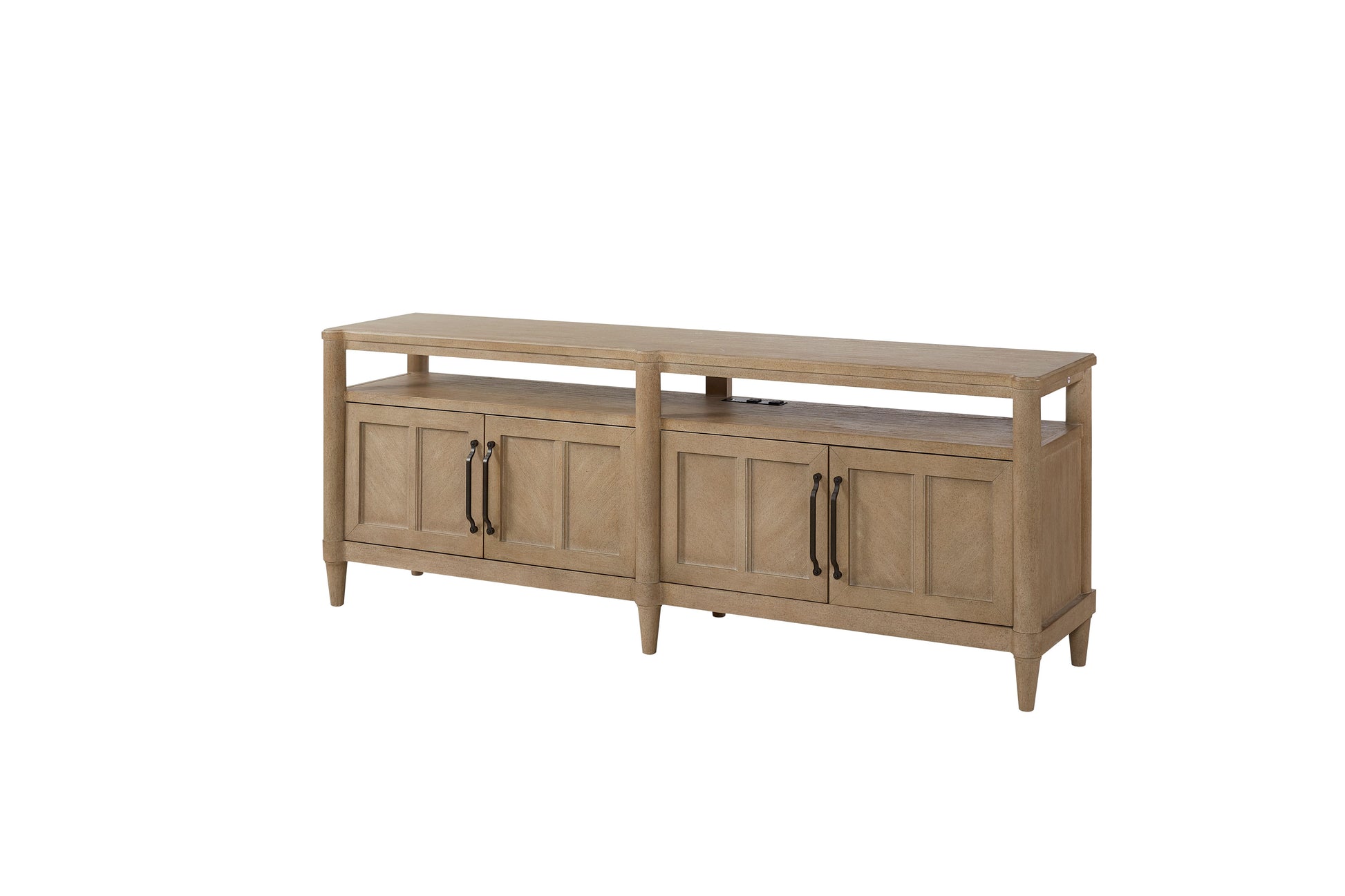 72" Entertainment Console In Sand Finish Sand 50 59 Inches Solid Wood Mdf