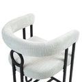 Coolmore Bar Stools Set Of 2, Modern Bar Stool With Back, Black Metal Frames, Upholstered Bar Stools For Kitchen Island, Pub, Club Beige Chenille Beige Foam Chenille
