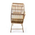 Round Wicker Outdoor Egg Chair, Beige Ancient Oak Rattan Metal