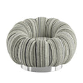Lillie Black Stripe Pumpkin Swivel Accent Chair Black Primary Living Space Transitional Foam Solid Wood