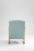 Rocking Chair Upholstered Fabric Rocking Armchair Indoor With High Backrest Glider Chairs And Lumbar Pillow For Living Room Light Green Linen