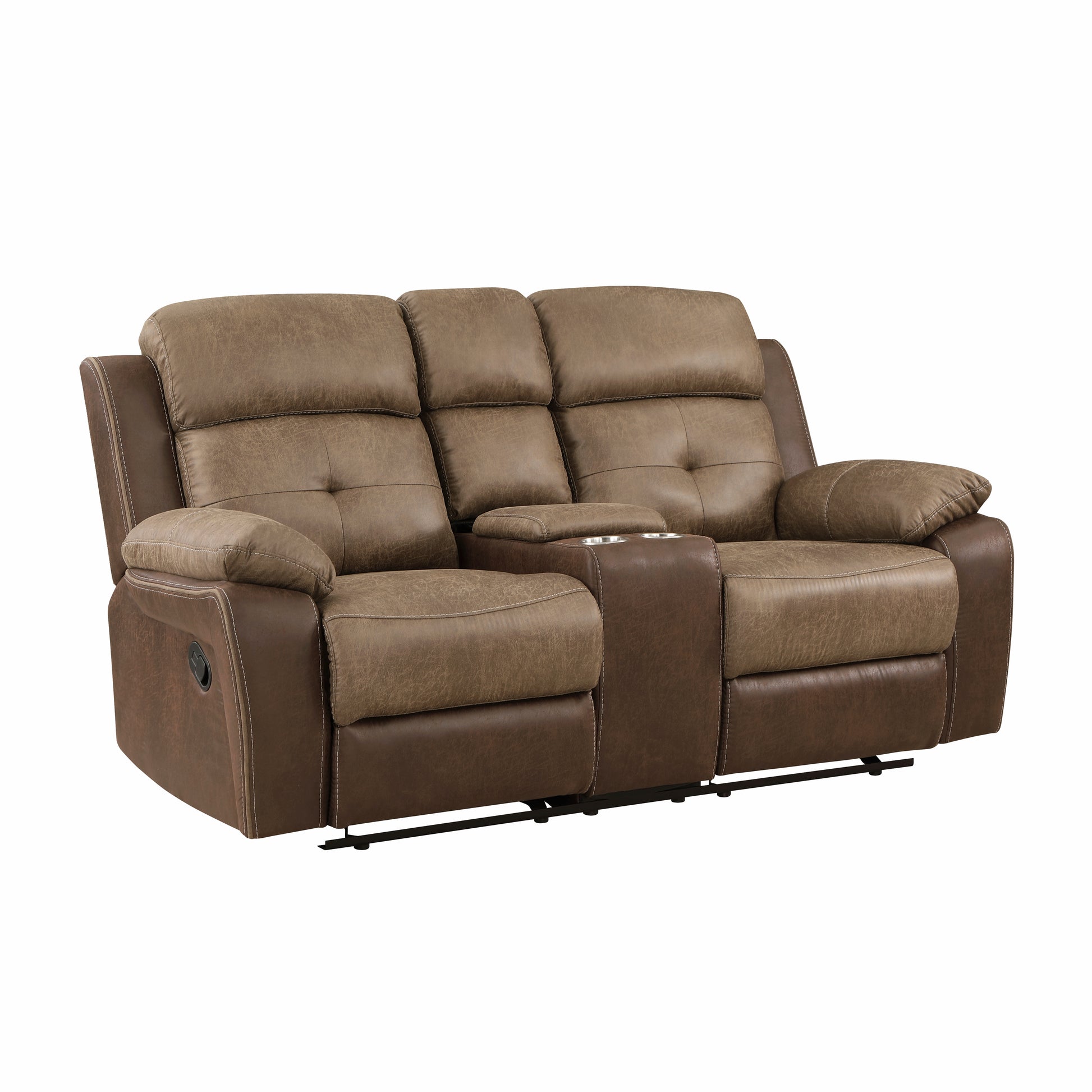 Plush Comfort Sofa Set 3Pc Brown Microfiber Upholstered Tufted Details Reclining Sofa Loveseat Reclining Chair Plush Arms Modern Living Room Furniture Brown Microfiber Wood Primary Living Space Contemporary,Modern Pillow Top Arms Plywood,Solid Wood 6