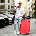 Luggage Sets Abs Pc Hardshell 3Pcs Clearance Luggage Hardside Lightweight Durable Suitcase Sets Spinner Wheels Suitcase With Tsa Lock 20 24 28 ,Red Red Abs Pc