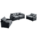 Luxurious And Sophisticated Sofa Set With Soft Cushions And Pillows, Sofa Set For Living Rooms And Clubs As Well As Home Theaters, Consisting Of Two Single Sofas And A 2 Seaters Sofas Ingrey Corduroy Grey Corduroy 4 Seat