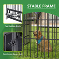 Large Dog Kennel Outdoor Pet Pens Dogs Run Enclosure Animal Hutch Metal Coop Fence With Roof Cover 6.6'L X 6.6'W X 6.4'H Black Gray Outdoor Kennel Modern,Sporty Xxl 91 Lbs Iron