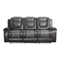Modern Luxury Living Room Sofa Set 2Pc Reclining Sofa Loveseat Formal Furniture Premium Faux Leather Upholstery Comfortable Two Tone Gray Finish Dark Gray,Light Gray Faux Leather Wood Primary Living Space Luxury,Modern Plywood,Solid Wood 5 Seat