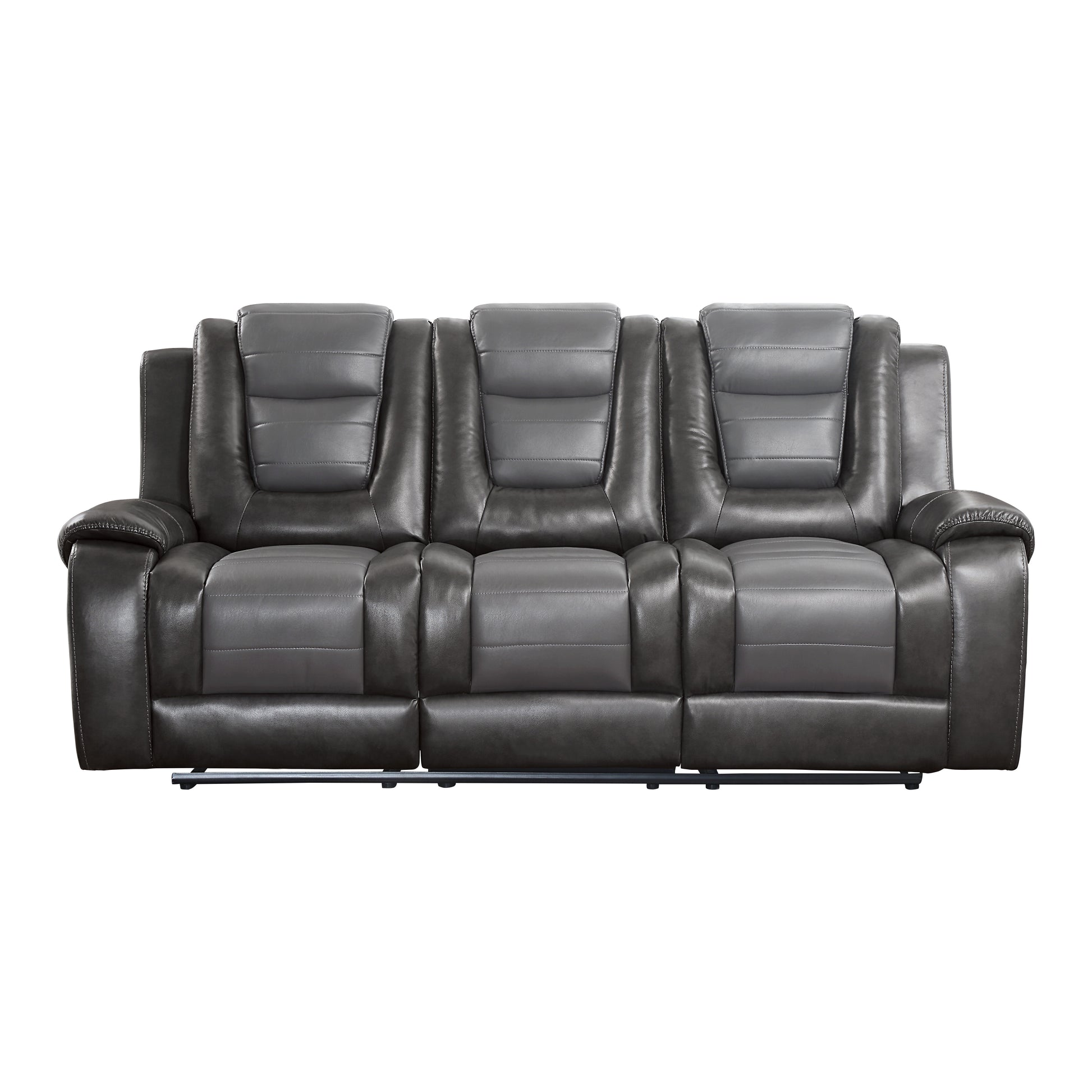 Modern Luxury Living Room Sofa Set 2Pc Reclining Sofa Loveseat Formal Furniture Premium Faux Leather Upholstery Comfortable Two Tone Gray Finish Dark Gray,Light Gray Faux Leather Wood Primary Living Space Luxury,Modern Plywood,Solid Wood 5 Seat