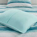 6 Piece Printed Quilt Set With Throw Pillows Aqua King Cal King King Aqua Cotton
