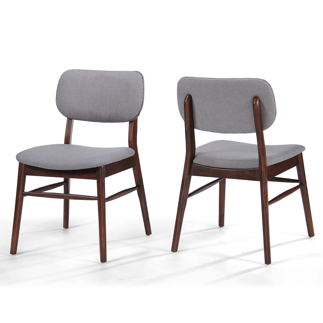 Chair Set Of 2 Light Gray Fabric