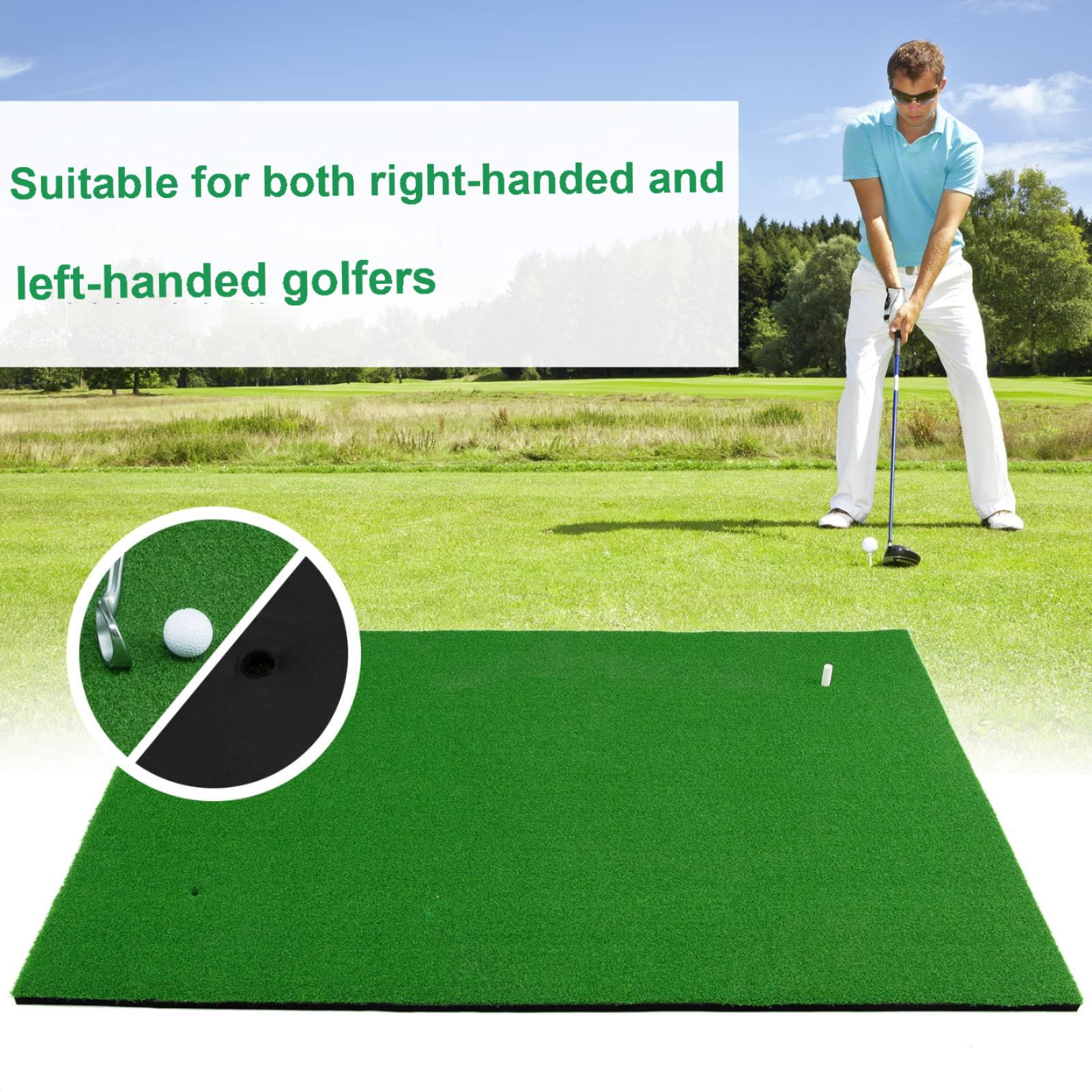Golf Hitting Mats 3.8'X5' Artificial Turf Training Mat For Indoor Outdoor Swing Practice Green Plastic