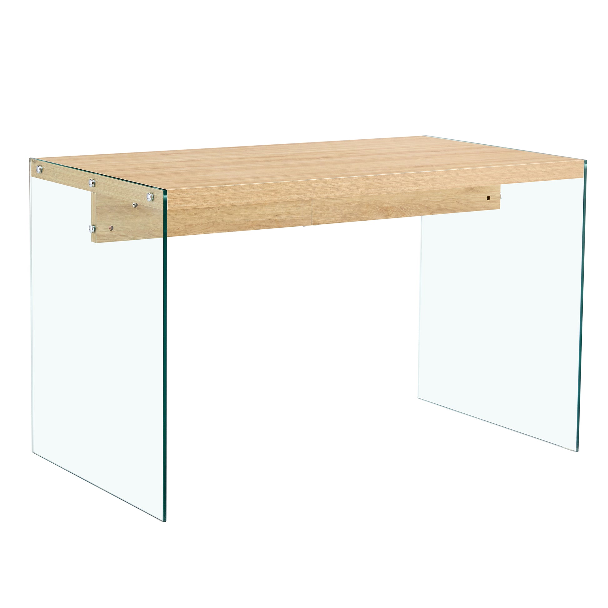 The Top Of The Coffee Table Is Made Of Medium Density Fiberboard And Wooden Stickers, With Transparent Tempered Glass On Both Sides. The Design Is Simple And Elegant, With A Sturdy Structure. Wood Mdf Glass