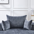 55''L Chenille Sponge Single Sofa,No Assembly Required,Fluffy Modern Sleeper Chair For Living Room, Bedroom, Lounge And Projection Room Not A Swivel Chair. Grey Foam Chenille 1 Seat