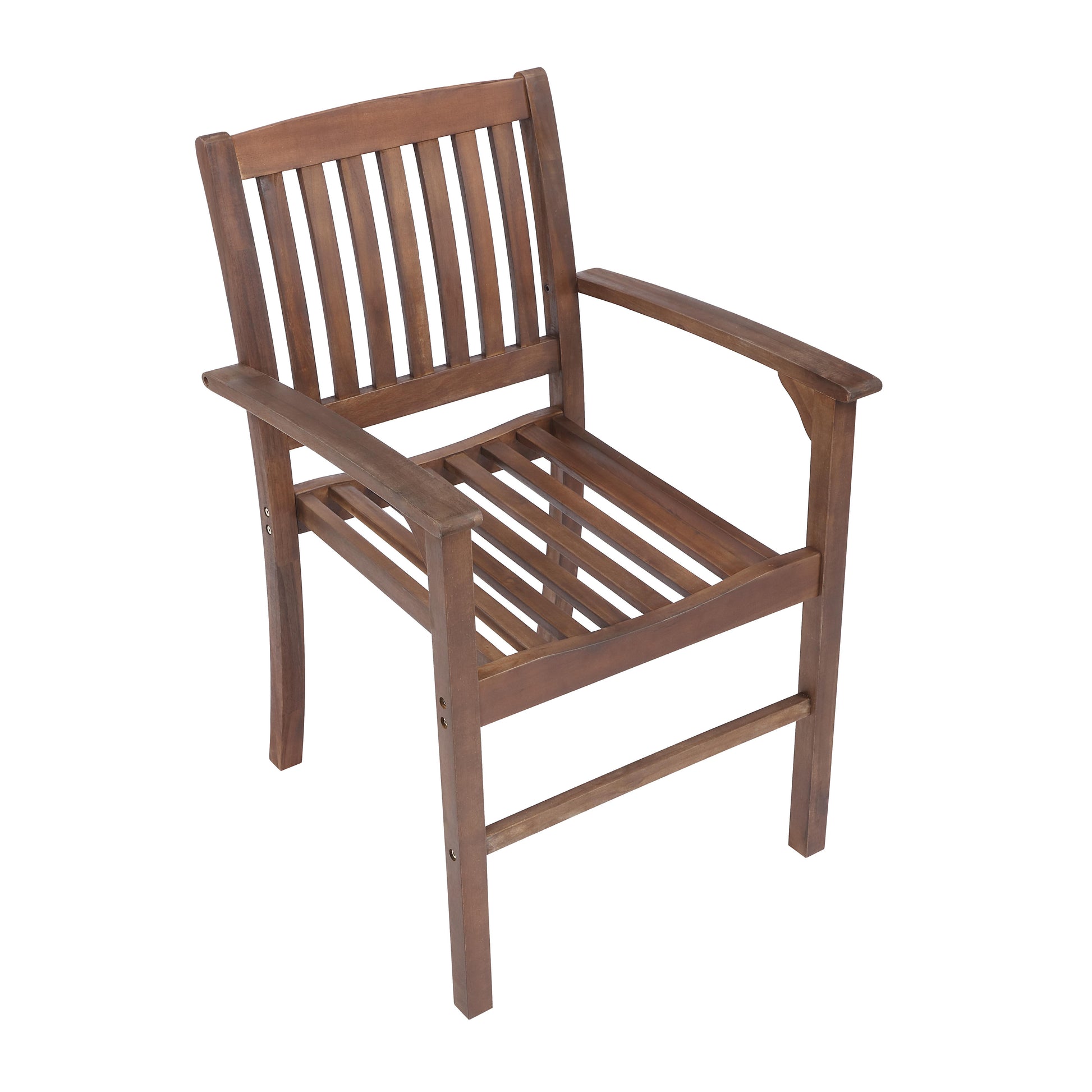 Patio Dining Chair Set Of 2, Solid Wood Indoor Outdoor Furniture Brown Brown Acacia Wood