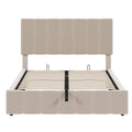 Full Size Upholstered Platform Bed With A Hydraulic Storage System Beige Old Sku: Lp000111Aaa Beige Upholstered