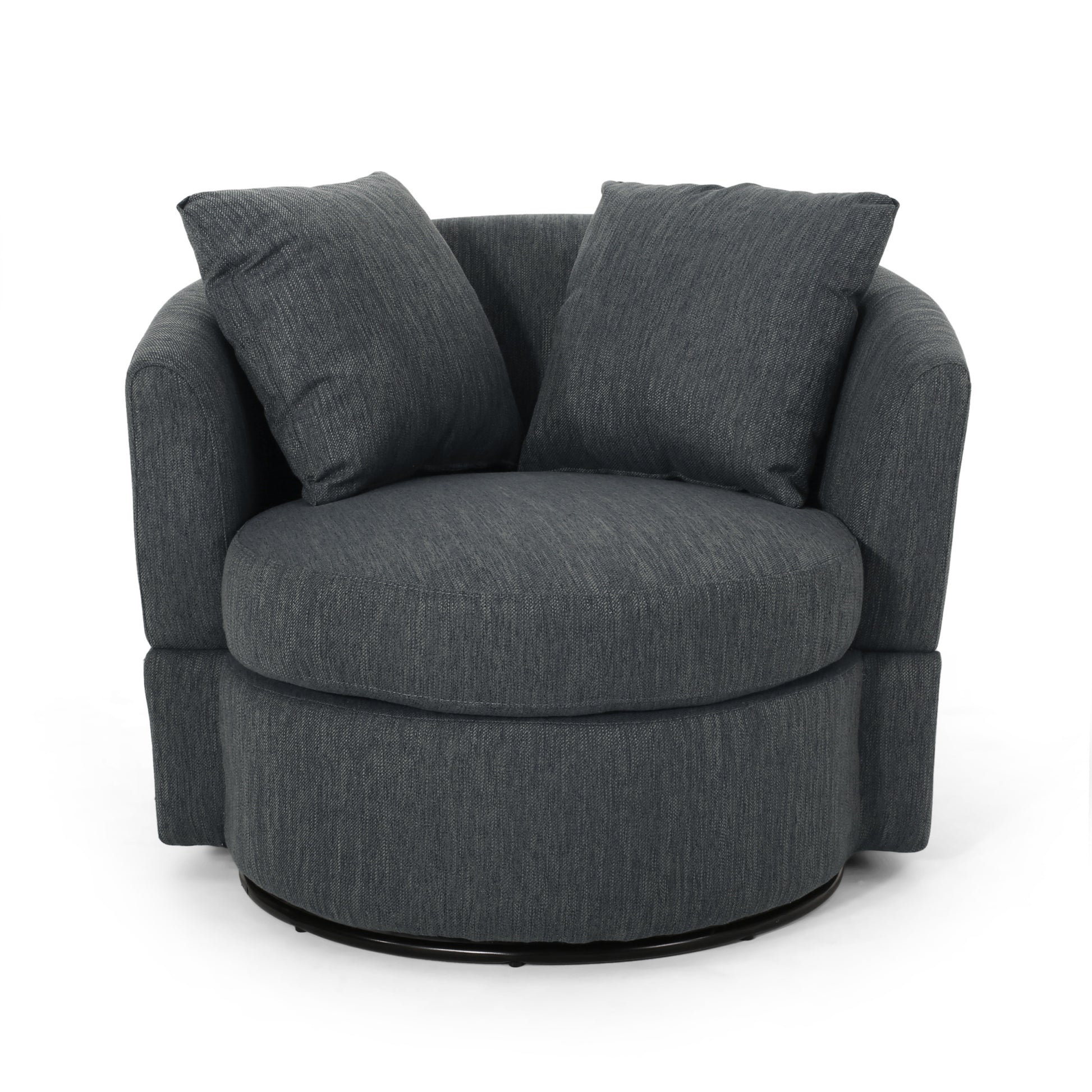 Swivel Club Chair Charcoal Fabric