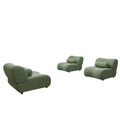 Elegant Green Chenille Fabric Sofa 3 Piece Modular Sectional With Cozy Recline & Unique Design Ideal For Modern Living Rooms Gold Black,Green Chenille 3 Seat