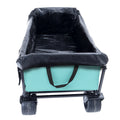 440Lbs Collapsible Foldable Wagon Cart With Strapping System ,Beach Wagon Utility Cart Utility Wagon Grocery Cart For Camping Shopping Sports Gardening Fishing Supports 3Pcs Plastic Liner Bag Blue