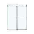 68'' 72'' W X 76'' H Double Sliding Frameless Shower Door With 3 8 Inch 10Mm Clear Glass In Brushed Nickel Brushed Nickel Stainless Steel