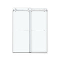 44'' 48'' W X 76'' H Double Sliding Frameless Shower Door With 3 8 Inch 10Mm Clear Glass In Brushed Nickel Brushed Nickel Stainless Steel