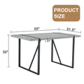 Industrial Rectangular Mdf Light Grey Patterned Dining Table For 4 6 People With 1.5 Inch Thick Mdf Top And Black Metal Legs For Desks, Kitchens, Patios, Dining Rooms Light Gray Mdf