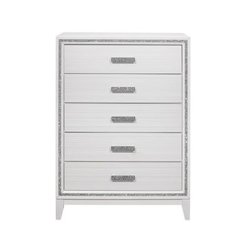 Almera Glitter White Chest White Rubber Wood