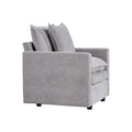 Chenille Fabric Comfy Deep Single Seat Sofa Upholstered Reading Armchair Living Room Gray Wood Foam Chenille 1 Seat