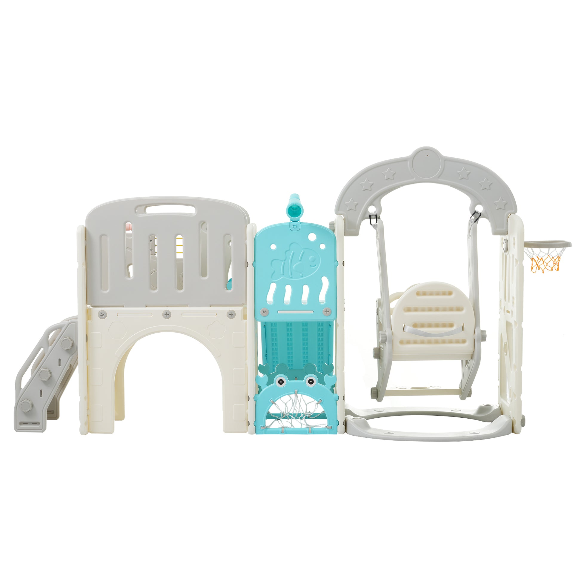 Toddler Slide And Swing Set 10 In 1, Kids Slide For Toddler Age 1 3 With Basketball Hoop, Kids Slide Playset Structure,Arch Tunnel And Telescope, Toy Storage Organizer For Toddlers Blue 50 99 Lbs Cute 1 To 2 Years Hdpe Indoor & Outdoor Use