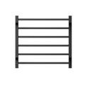 Towel Warmer 6 Bar Electric Heated Towel Rack Wall Mount Plug In Bath Towel Heater Matt Black Timer Black Bathroom Aluminium