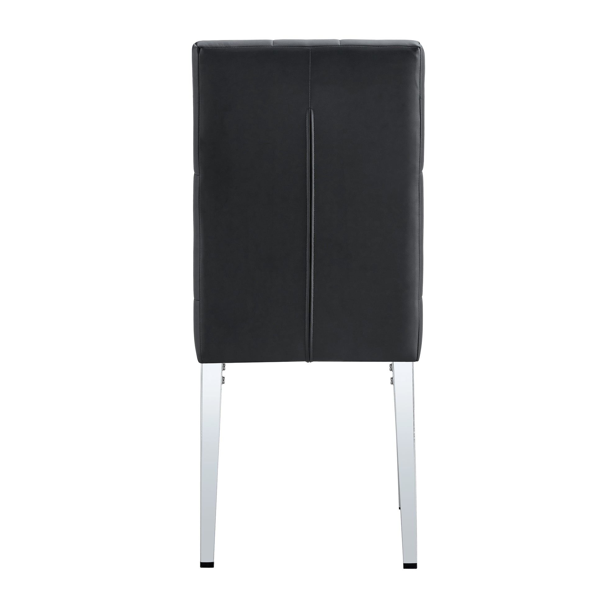 2 Piece Dining Chair, Modern Style Kitchen Upholstered High Back, Metal Leg Office Chair, Suitable For Dining Room, Office, Restaurant. Black Set Of 2 Pu