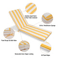 2Pcs Set Outdoor Lounge Chair Cushion Replacement Patio Funiture Seat Cushion Chaise Lounge Cushion Yellow White Yellow White Cotton