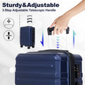 Luggage Sets 3 Piece,Carry On Luggage With Wheels,Check In Luggage,28 24 20 Inch Luggage,Tsa Approved Lock,Hardshell Suitcase,Blue Blue Abs