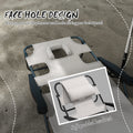 Outsunny Tanning Chaise Lounge Chair, 4 Position Beach Chair With Face & Arm Holes, Pillow Headrest, Adjustable Sunbathing Chair, Cream White Cream White Steel