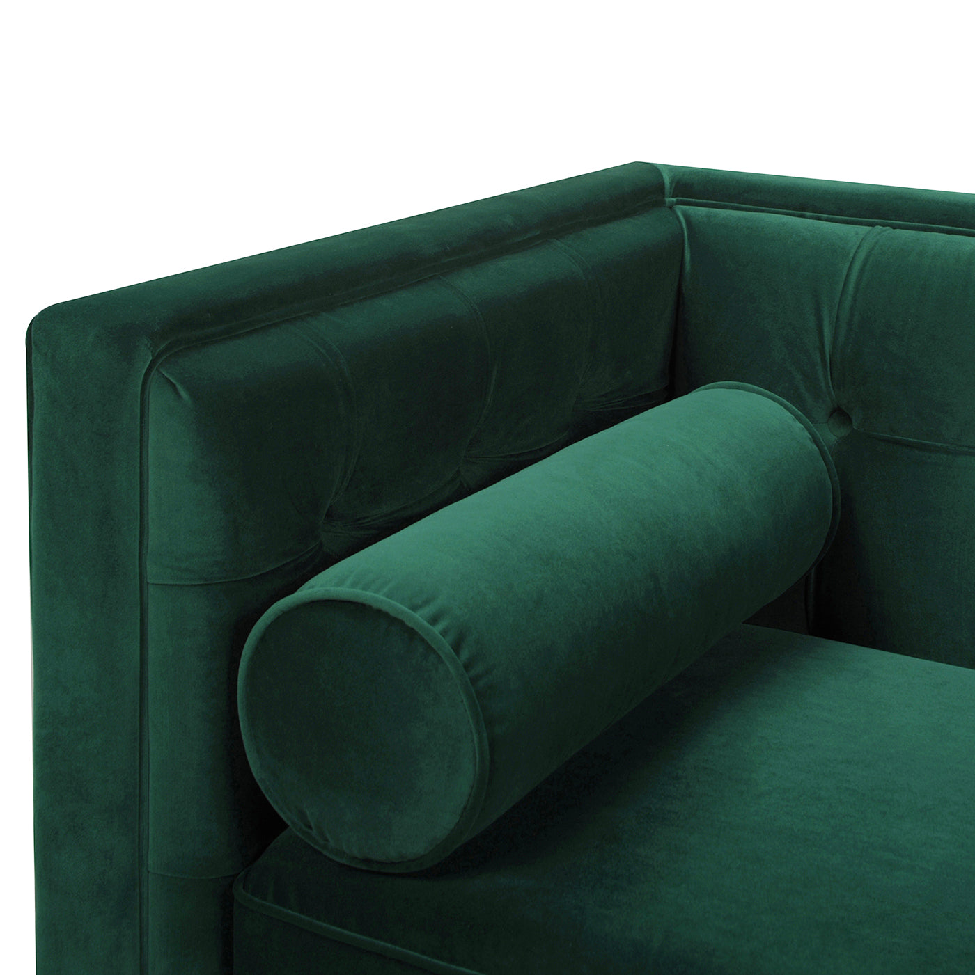 Jack 84" Modern Tuxedo Tufted Sofa, Evergreen Velvet Green Foam Velvet 3 Seat