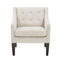 Contemporary Living Room Furniture 1Pc Accent Chair Beige Button Tufted Fabric Upholstery Beige Primary Living Space Plywood