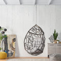 Los Alamitos Hanging Chair With 8Ft Chain Grey Pe Rattan Iron Waterproof Fabric